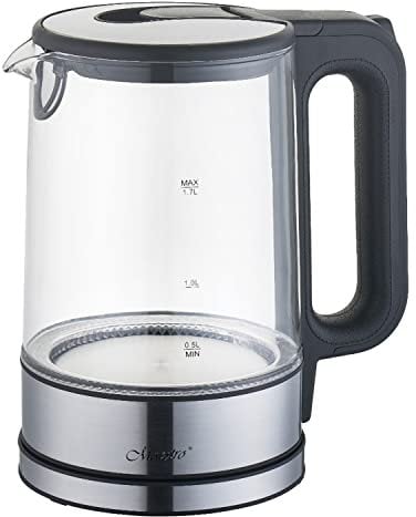 Maestro MR-053 Kabelloser Elektrischer Glas-Wasserkocher mit LED-Beleuchtung 360° Basis Edelstahl 2200W