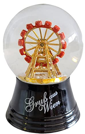 Schneekugel Echtglaskugel - Fast wie echter Schnee Motiv: Riesenrad, 4 cm