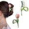 Jieliangli 2 Pcs Set Flower Metal Claw Clips - Large Vintage Tulip Hair Clips for Women & Girls