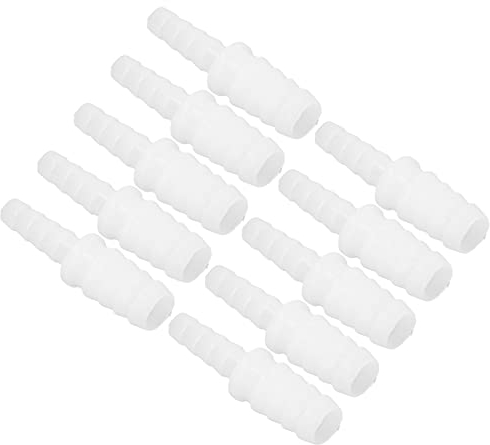 10 Stück Kunststoffs Ch Lauch Verschraubungen Rohr Verbinder PE-Rohr Verbinder Barb Reduzier Gelenk Gerade durch Set Kit für Pumpen Rohr (6-10 mm Konvertierungskopf)