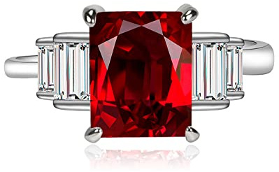Anello Con Diamante Quadrato Rosa Con Anello Di Apertura Quadrato Con Diamanti Pieni E Zirconi,Diamante Rosso,Apertura Regolabile