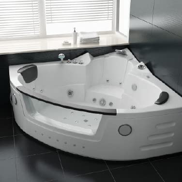 PureHaven Whirlpool 172x172 cm Wasserfall Heizung Lichttherapie Soundsystem Reinigungsprogramm Bluetooth-Soundsystem