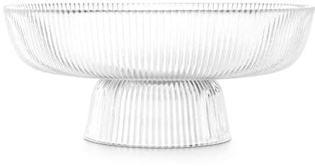 Navaris Cuenco para Frutas de Cristal - Bowl Frutero Decorativo de Cocina Transparente - Bol Grande para Fruta Chuches Snacks Dulces