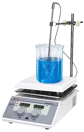 Magnetic Stirrer Hot Plate Mixer Max 350° C Lab Hotplate Stirrer 1500 RPM Stir Plate with Thermometer, Stirrer Bar