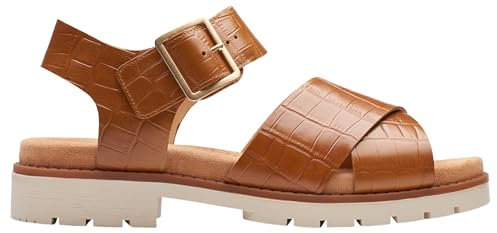 Clarks Femme Orinoco Cross Sandale, Tan Interest, 37.5 EU