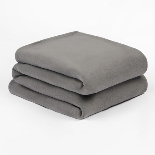 DREAMSCENE Graue Fleece-Überwurfdecken, Fleecedecke für Winter Herbst, weiche, Dicke Fleecedecken für Schlafzimmer, Wohnzimmer, Warmer Bettüberwurf über Couch, Anthrazit, 150 x 200 cm