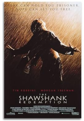 VZRSQZK Filmposter The Shawshank Redemption, dekoratives Gemälde, Leinwand, Wandposter und Kunstdruck, modernes Familienschlafzimmer-Dekor-Poster, 20 x 30 cm