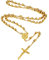 Supcare Rosenkranz Kette Damen Katholische Halskette Gebetskette Christlich Goldkette Jungfrau Maria Rosary Jesus Kreuzkette Religiöse Kruzifix Anhänger Cross Necklace Modeschmuck für Kommunion