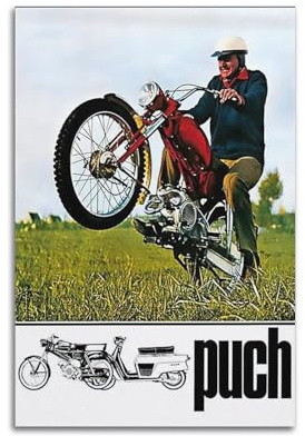 HAYZE Motorrad für Puch MC 50 Poster, dekorative Leinwand, Wand- und Kunstposter, Malerei, 30 x 45 cm