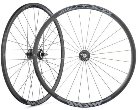 MICHE Pistard-Räder Track/Track Clincher vorne + hinten 24/32 Speichen 28 schwarze Spur
