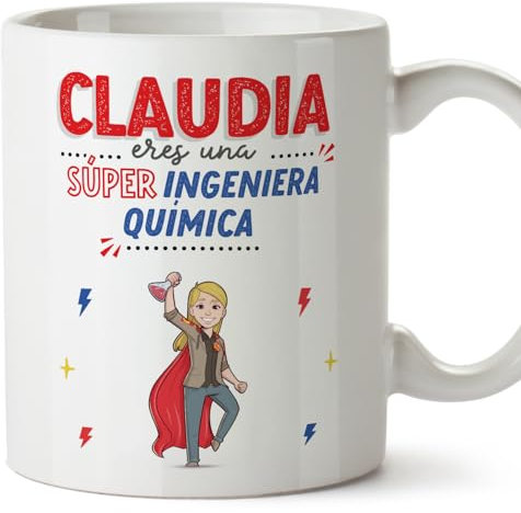 MUGFFINS Tazas Personalizadas para INGENIERA QUÍMICA mujer - En Español - ¡Eres Súper! - 11 oz / 330 ml - Regalo Personalizable original y divertido