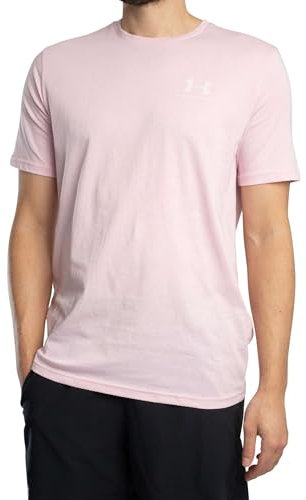 Under Armour Mens UA Left Chest Logo Short Sleeve Prime Pink L