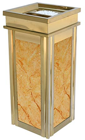 DIIDIIFF Poubelle Poubelle à panneaux d'agrégats extérieur/intérieur avec urne à cendres, panneaux cannelés décoratifs, cendrier en acier inoxydable, cache-poubelle résistant aux intempéries