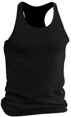 Uwdiohq Débardeur de sport de fitness à rayures verticales tricoté d'été pour hommes Chemisiers Et Hauts Pour Hommes Habillés Manches Courtes