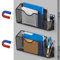 JANE EYRE Magnetischer Aktenhalter – 2 Stück Hängeregistratur-Organizer Zeitschriftenhalter Dokumentenhalter mit 2 Stifthaltern für Klassenzimmer Schränke Büro ohne Bohren (schwarz)