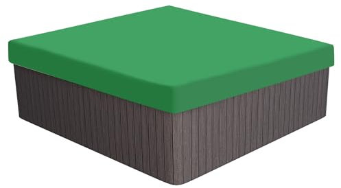 PATIKIL 245x245x30cm Quadrato Calda Vasca Rivestimento 210d Oxford Impermeabile Antipolvere Spa Rivestimento Protezione Patio Mobili Coperture per Calda Vasca Esterno Interno, Verde