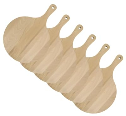 Fackelmann 9924150 Lot de 6 Planches à pizza, planche en bois, planche à découper, planche ronde, Bois, 30 cm