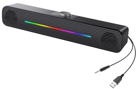 Computer-Soundbar, RGB-Soundbar für Laptop – Soundbar Lautsprecher für Laptops, Desktop-Lautsprecher RGB Design Strip für Laptops, Ordin