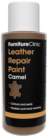 Furniture Clinic Pintura de reparación de cuero 2 en 1, sello y color para arañazos, desgarros y agujeros en asientos de coche y muebles