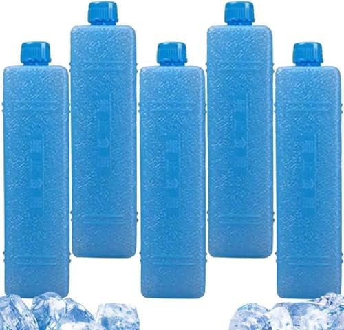 Thin Ice Packs For Cool Box | 5 Packs Long Lasting Freezer Blocks | Air Conditioner Fan Ice Crystal Box | Reusable Portable Cooler Freezer | Ice Cooler Blocks For, Travel, Picnic