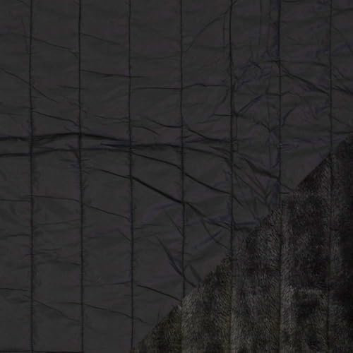 Steppstoff | Doubleface Stepper FENJA mit Fleeceabseite | Meterware | ab 50 cm (schwarz)