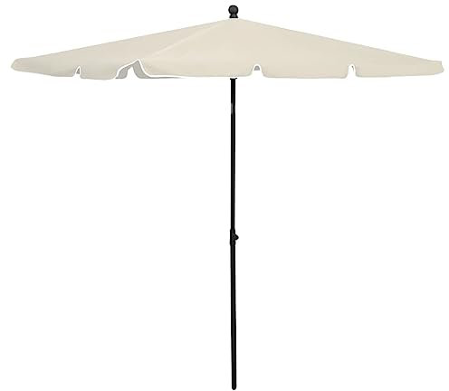 LLEZKBR Home & Garden item-Garden Parasol with Pole 210x140 cm Sand