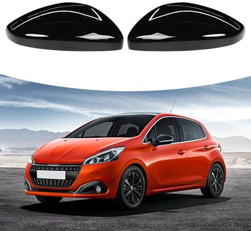 TTCR-II 2 PCS Coque de Rétroviseur Compatibles avec Peugeot 208 Boîtier de Rétroviseur 2012 2013 2014 2015 2016 2017 2018 2019 coquille retroviseur peugeot 208 Gauche+Droite (Noir brillant)