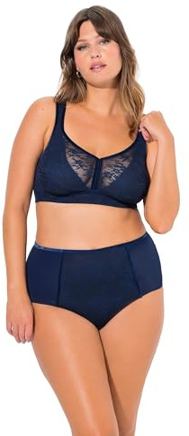 Ulla Popken Damen große Größen Übergrößen Plus Size Minimizer-BH, Spacer-Schalen, ohne Bügel, Cup C-E Nachtblau 95E 830098139-95E