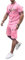 WAZHAKU Survêtement pour homme, tenue de sport ample, confortable, respirant, ensemble 2 pièces avec t-shirts et pantalons de sport, tenue de fitness élastique, vêtements de rue, Rose, M