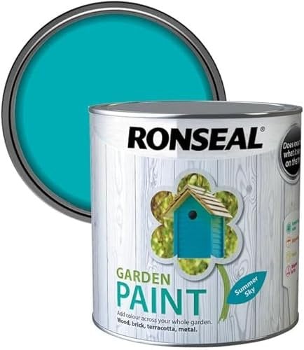 DUAYRA Garden Paint 2.5L | Quick Drying Outdoor Paints | All Purpose Long Lasting | Multicolor Water Based | Water Resistant Weatherproof Matt Finish | For Brickwork, Metal, Wood, Stone (Summer Sky)