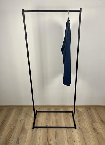 Portant à vêtements moderne en métal – Portemanteau autoportant pour entrée, chambre & dressing – Porte-vêtements stable au design industriel (noir, 60cm)