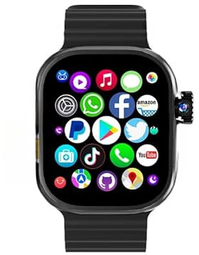 Montre connectée 4G 5G Carte SIM GPS WiFi APP Télécharger Double caméra Howear HW Ultra 3 Appels vidéo NFC Écran AMOLED (Noir)