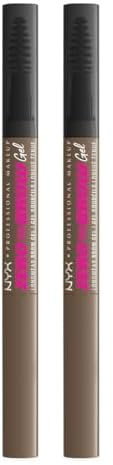 NYX Professional Makeup Gel à Sourcils Teinté Zero To Brow, Jusqu'à 2 Jours de Tenue, Sans Transfert ni Tache, Teinte : Ash Brown (05) (Lot de 2)