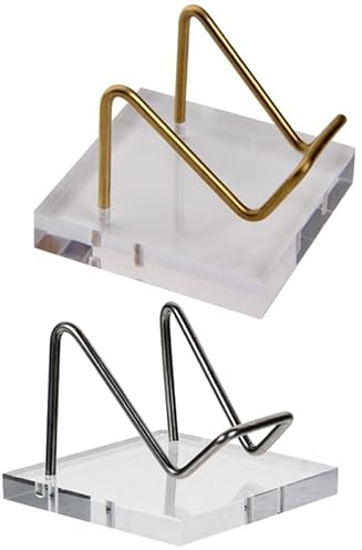 ABOOFAN 2 Stück Acrylständer Für Mineralien Und Kristalle Präsentationsständer Mit Metallbasis Für Edelsteine Steine Glaskunst Keramikplatten Zuhause Büro Kunststudio Und Ausstellung