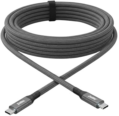 Zylliq 100W USB-C to C Fast Charging Cable, PD 3.1 Type-C Charger Cord with 10Gbps High-Speed Data Transfer for iPhone 15, Samsung Galaxy, iPad Pro, MacBook, Steam Deck (1M / 2M) (Gray, 2M 2M (6.6ft))