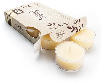 Vanilla Bean Premium Tealight Candles - 6 Beige Highly Scented Tea Lights - Beautiful Candlelight - Made in the USA - Bakery & Food Collection