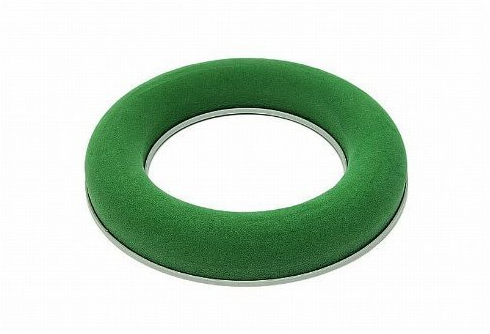 Steckschaum-Kranz 20 cm, mit Plastikunterlage, Steckmasse, Steckmoos Ring f. Frischblumen