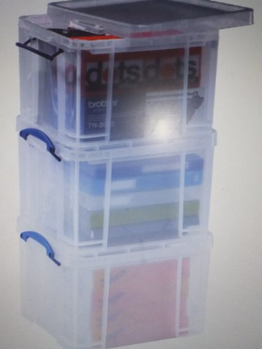 Really Useful Box Storage Box Plastic Boxes in Saver Set of 3 Size 35.0 l 48 cm x 39 cm x 31 cm