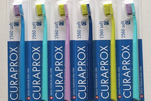 Sensitive Soft toothbrush, 6 brushes, Curaprox 1560. Better cleaning, firm soft feeling in impressive His & Hers colours. by Curaprox