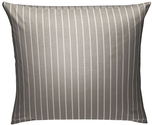 Bettwaesche-mit-Stil Mako Satin Damast Streifen Wendebettwäsche Santiago gestreift (Kiesel - braun, Kissen 40cm x 40cm)