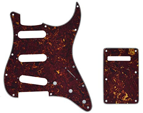 KAISH 11 Loch ST/Strat Style Pickguard SSS Pick Guard mit ST Rückplatte Tremolo Trem Cover für USA/Mexico Stratocaster/Strat Vintage Tortoise