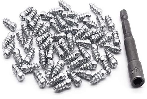 Marrkey Reifen-Bolzen, 15 mm, rutschfeste, EIS-Schnee-Spikes für Auto/ATV/SUV/Motorrad/Gabelstapler/Mini-Lader/Gartentraktoren/Rennwagen und andere Fahrzeuge mit Installationswerkzeug