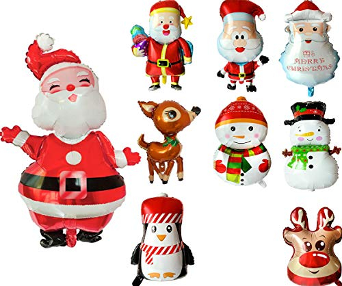 Liuer 9PCS Weihnachten Luftballons für Helium Geeignet Weihnachten Deko Folienballon Ballon Luftballon für Party Weihnachten Geburtstagsfeier Schlafzimmer Innen und außen Deko