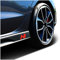 2er Set Folie Schutzfolie für Logo Seitenschweller Emblem Aufkleber Logos Seitlich Selbstklebend Passgenau Auto K055 (Neon Rot)