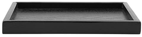 Raguso Rechteckform Tablett Schwarz Massivholz Tee Tablett Kaffee Snack Essen Mahlzeiten Mehrzweck-Serviertablett Für Cafe Restaurant Hotel Home Shop 4 Größen erhältlich(22 * 15cm)