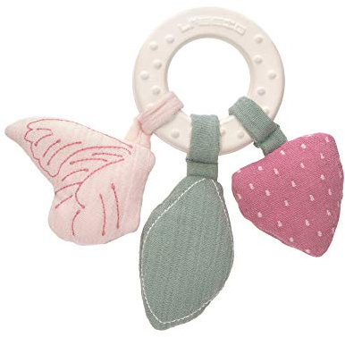 LÄSSIG Greifling Beißring Naturkautschuk und Bio-Baumwolle/Teether Ring Butterfly