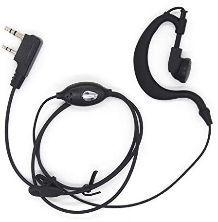 Casque d'écouteur Talkie-walkie en Forme de G, 5pcs Casque Micro Ptt Talkie-walkie écouteur baofeng pour UV-5R UV-5RE UV-6R BF-888S ksun Kenwood CB pièces de Radio bidirectionnelle