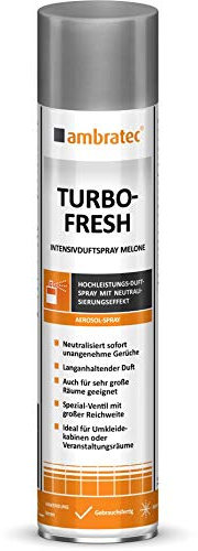 Ambratec Turbo-Fresh 600 ml Melone hochwirksames Intensivspray zur sofortigen Neutralisierung unangenehmer Gerüche 1 Sekunde sprühen reicht für 200 m³