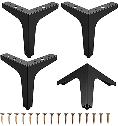 SHEENO 4 Stück Metalldreieck Möbel Füße,Möbel Tischbeine,Füße für Sofas und Sessel,Ersatz Dreieck Schrank Füße für Schrank, Sofa, Stuhl, Couchtisch mit Schrauben (6 inch (15cm))