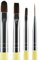 Beaute Galleria 4 Pieces Unique Nail Art Brush Set (Pro Flat, Carved, Detailer, and Round) for Thin Fine Line, Detailer, Outline, Smooth, Striping, Color Block, One Stroke
